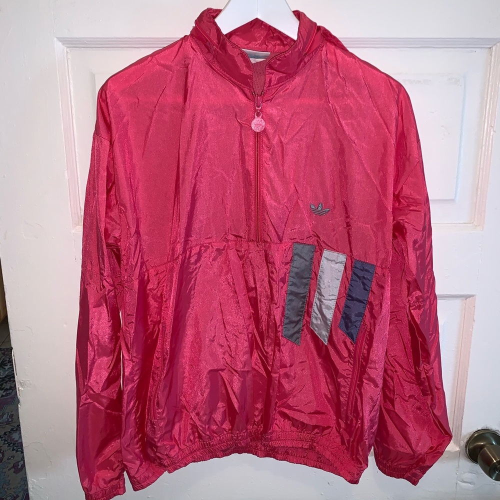 Adidas Pink Windbreaker Pullover Jacket